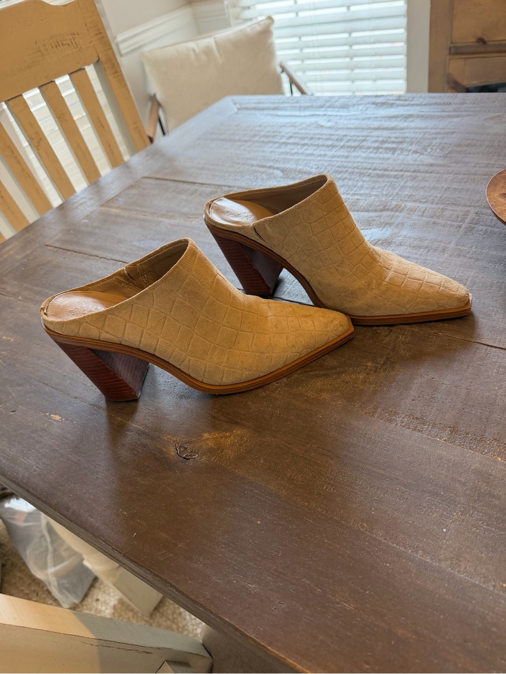 Vince Camuto Taupe Slip-On Heeled Mules